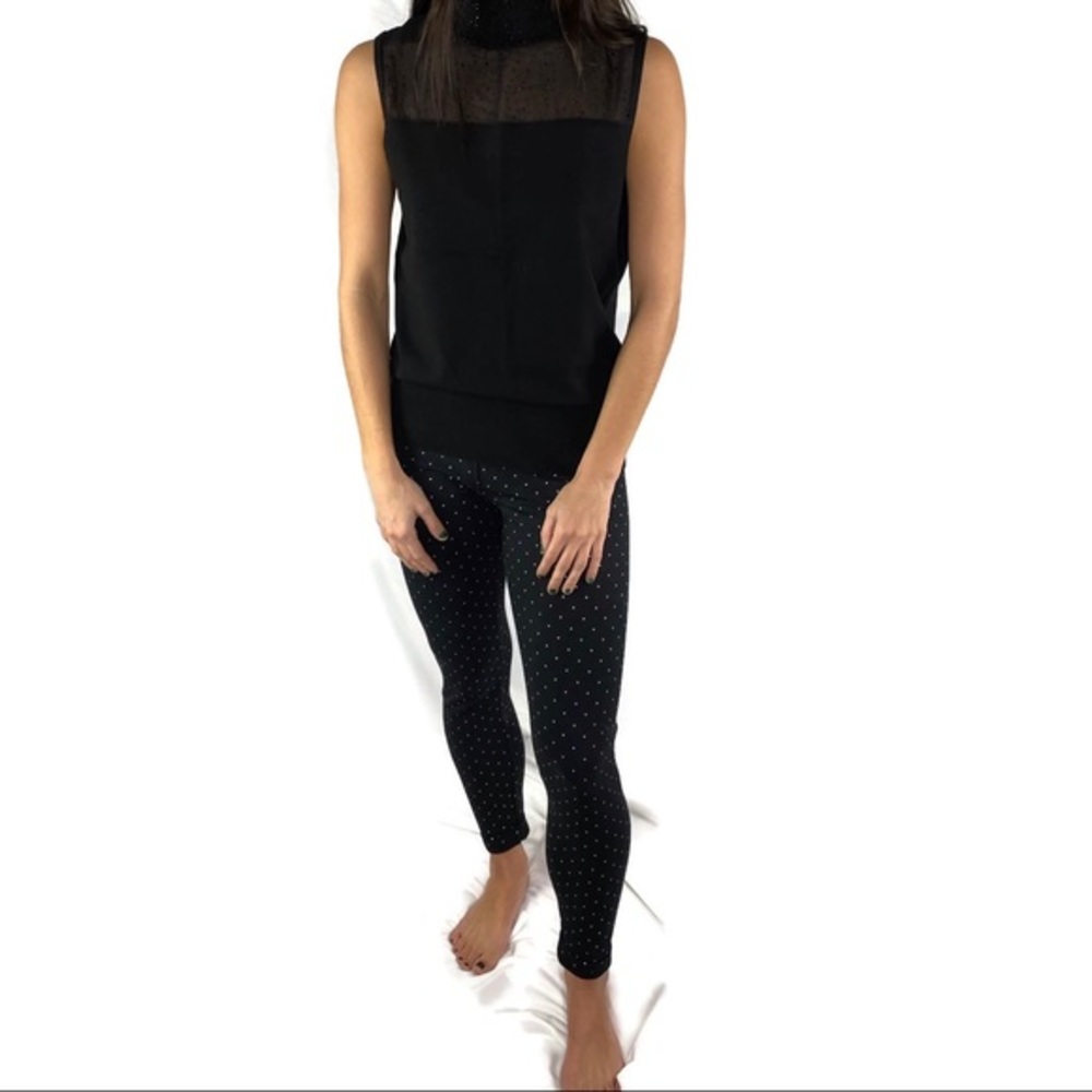 Suave Dressy Black Leggings with Silver Studs
